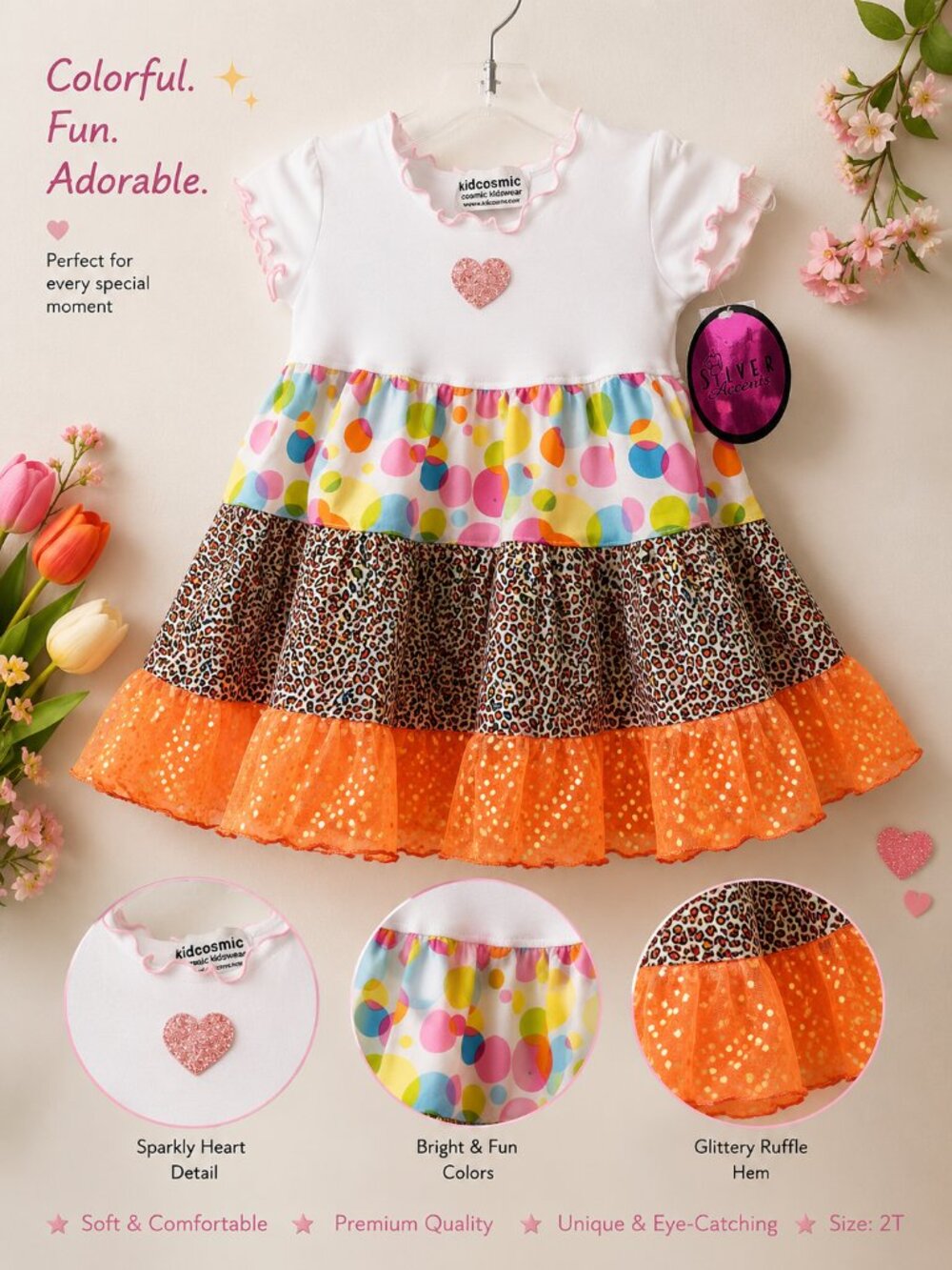 Rainbow Baby Girl Dress 2T Coquette Y2K Boutique Aesthetic - Picture 2 of 11